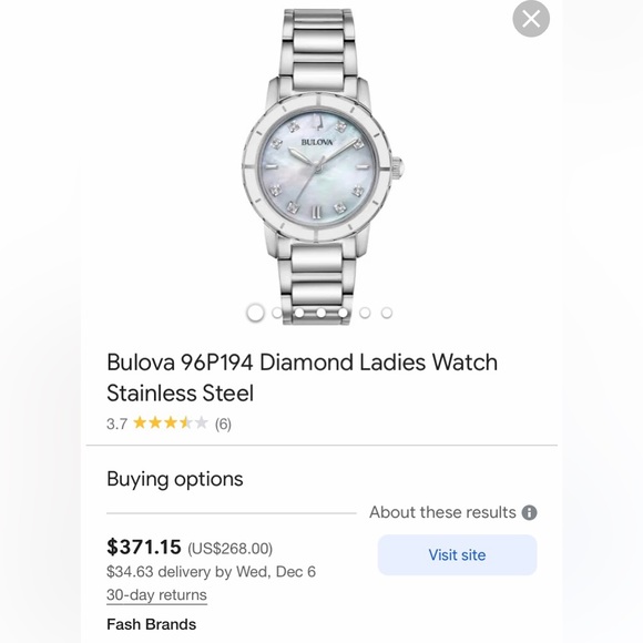 Bulova Quartz Diamond Mother of Pearl Dial Ladies Watch 96P194 - new - Picture 2 of 2